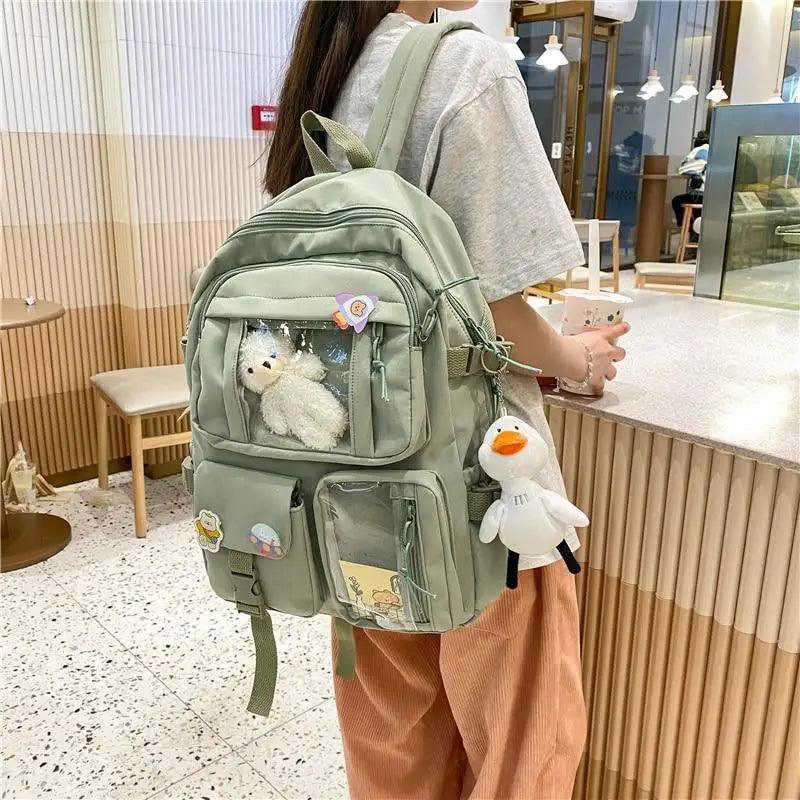Sac à dos en nylon imperméable de qualité supérieure pour femmes - Style universitaire tendance