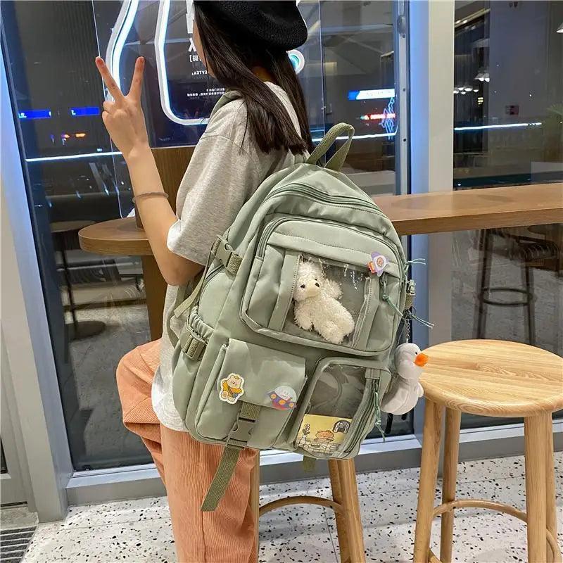 Sac à dos en nylon imperméable de qualité supérieure pour femmes - Style universitaire tendance