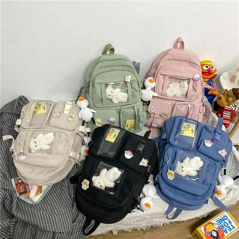 Sac à dos en nylon imperméable de qualité supérieure pour femmes - Style universitaire tendance
