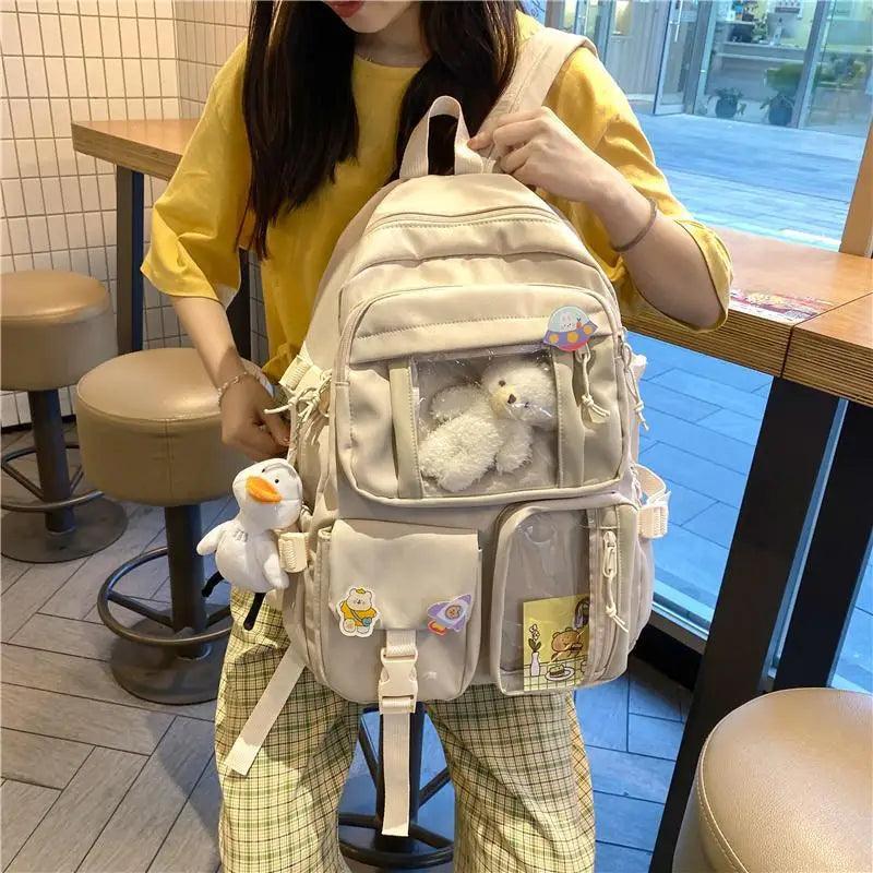 Sac à dos en nylon imperméable de qualité supérieure pour femmes - Style universitaire tendance