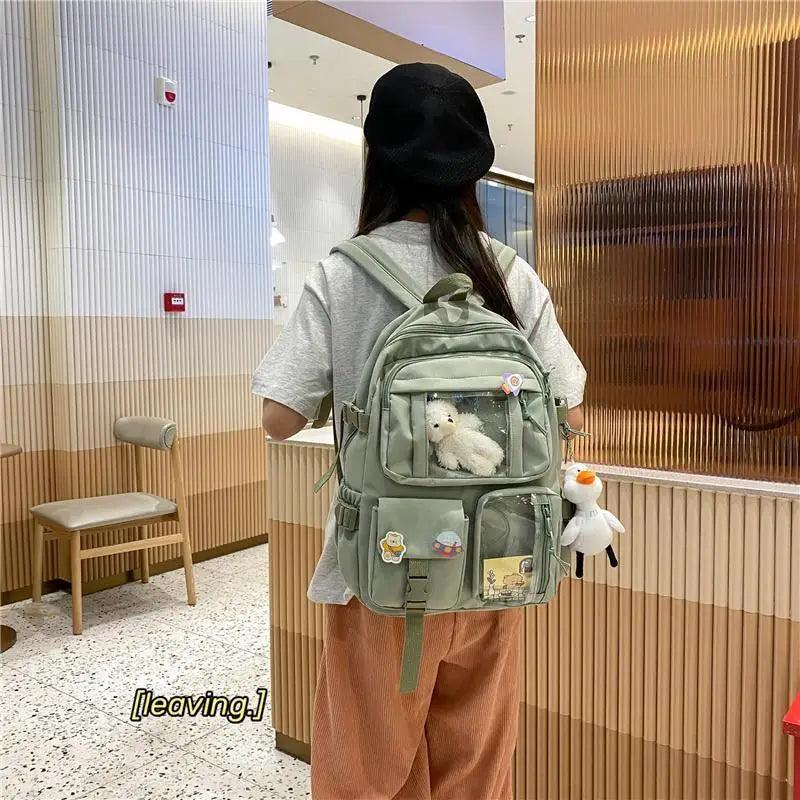 Sac à dos en nylon imperméable de qualité supérieure pour femmes - Style universitaire tendance