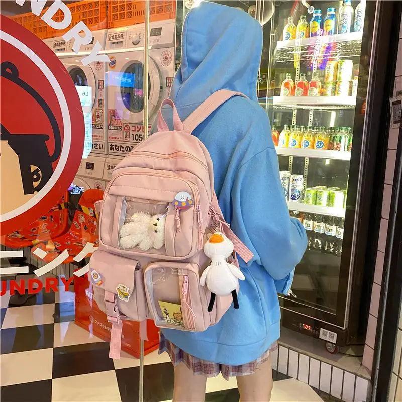 Sac à dos en nylon imperméable de qualité supérieure pour femmes - Style universitaire tendance