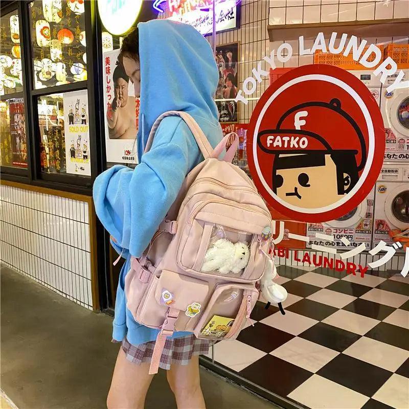 Sac à dos en nylon imperméable de qualité supérieure pour femmes - Style universitaire tendance