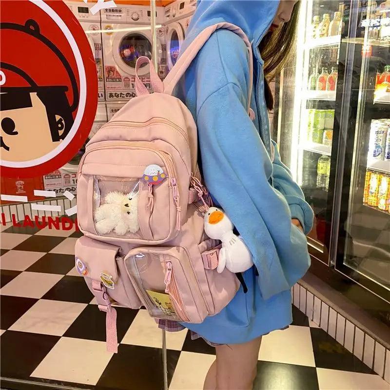 Sac à dos en nylon imperméable de qualité supérieure pour femmes - Style universitaire tendance