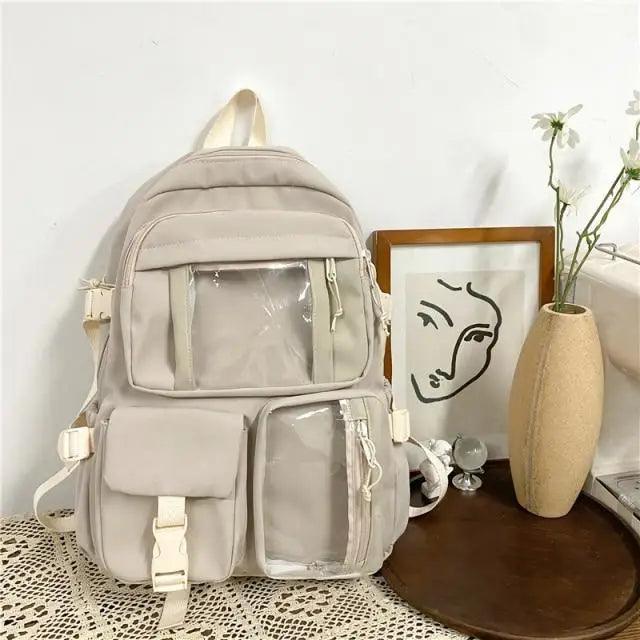 Sac à dos en nylon imperméable de qualité supérieure pour femmes - Style universitaire tendance