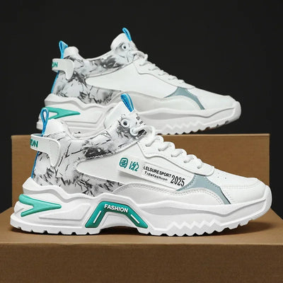 High top sports shoes for men height increasing casual running - Korvel