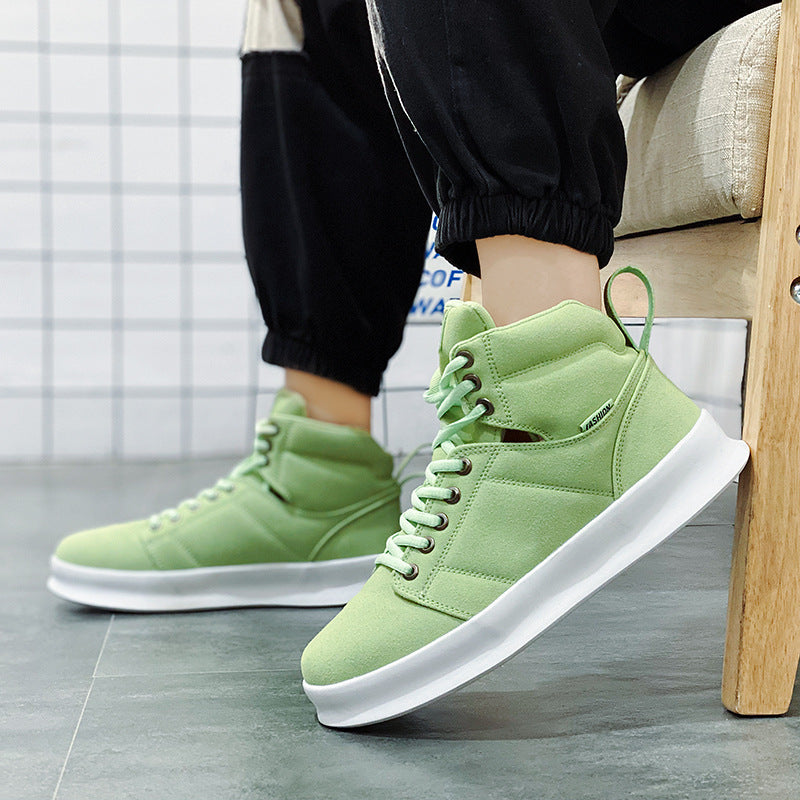 High top suede board shoes Air Force thick sole breathable sports student casual workwear shoes men - Korvel