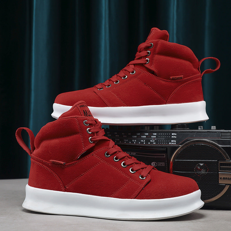 High top suede board shoes Air Force thick sole breathable sports student casual workwear shoes men - Korvel