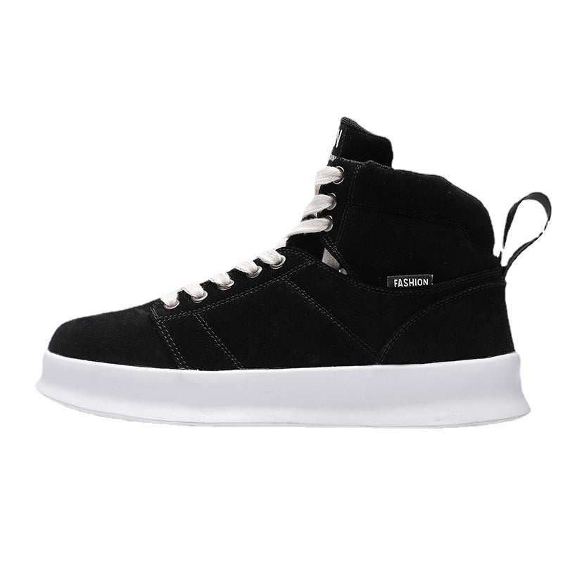 High top suede board shoes Air Force thick sole breathable sports student casual workwear shoes men - Korvel
