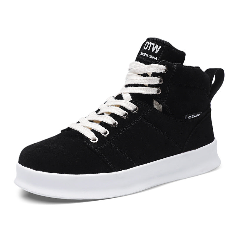 High top suede board shoes Air Force thick sole breathable sports student casual workwear shoes men - Korvel