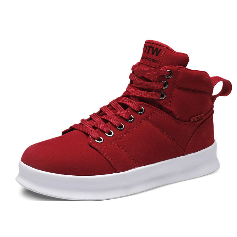 High top suede board shoes Air Force thick sole breathable sports student casual workwear shoes men - Korvel