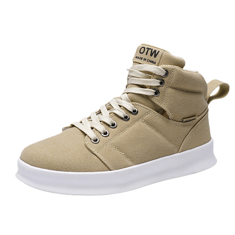 High top suede board shoes Air Force thick sole breathable sports student casual workwear shoes men - Korvel