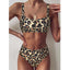 Ensemble de bikini à taille haute imprimé léopard pour femmes