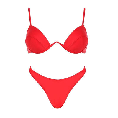 High Waist Leopard Print Bikini Set for Women