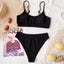 Ensemble de bikini à taille haute en ribbed pour femmes