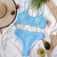 Ensemble de bikini à taille haute en ribbed pour femmes