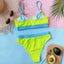 Ensemble de bikini à taille haute en ribbed pour femmes