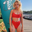 Ensemble de bikini à taille haute en ribbed pour femmes