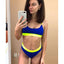 Ensemble de bikini à taille haute en ribbed pour femmes
