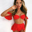 High Waist Flounce Bikini Set for Women