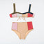 Ensemble de bikini taille haute à contraste de couleurs pour femmes
