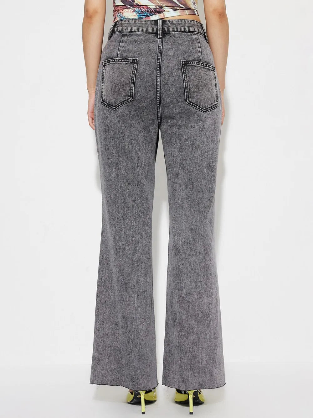 High Waist Bootcut Jeans with Pockets - Korvel