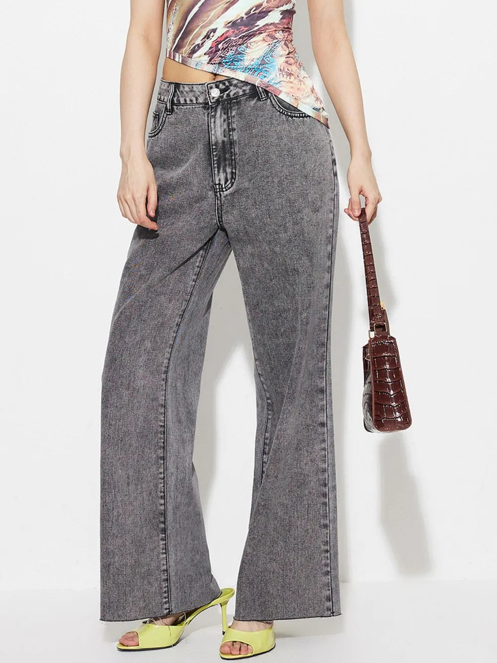 High Waist Bootcut Jeans with Pockets - Korvel