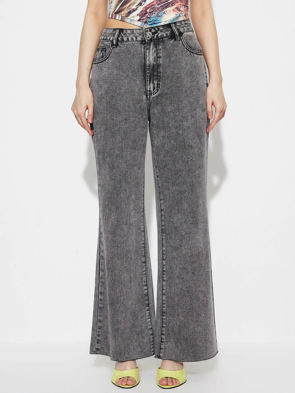 High Waist Bootcut Jeans with Pockets - Korvel