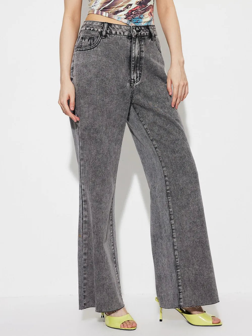 High Waist Bootcut Jeans with Pockets - Korvel