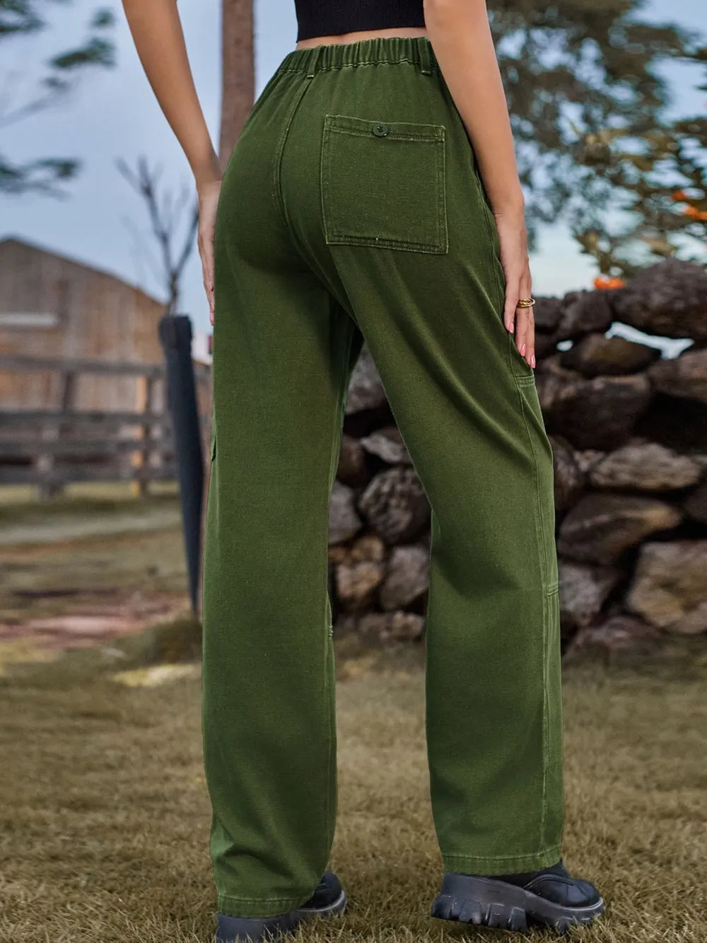 High Waist Cargo Straight Jeans - Korvel