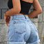 High Waist Denim Shorts - Korvel