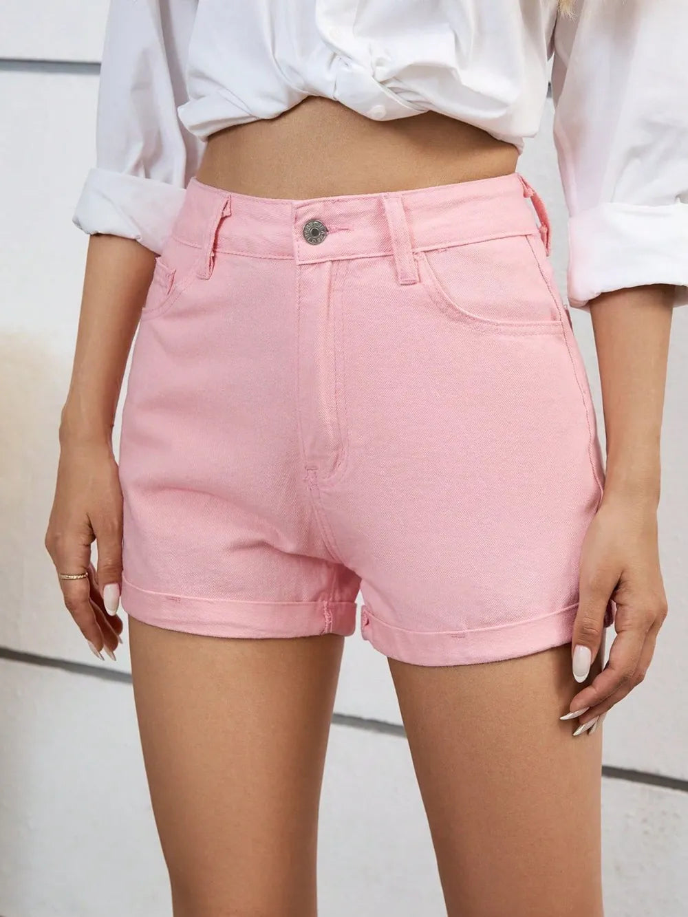 High Waist Denim Shorts - Korvel