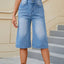 Premium High Waist Denim Shorts with Pockets