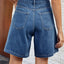 High Waist Denim Shorts with Pockets - Korvel