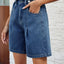 High Waist Denim Shorts with Pockets - Korvel