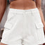 Shorts en denim taille haute premium avec poches
