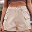 Shorts en denim taille haute premium avec poches