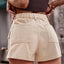 Shorts en denim taille haute premium avec poches