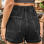 Shorts en denim taille haute premium avec poches