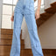 Jeans Rectos de Cintura Alta con Bolsillos