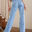 Jeans Rectos de Cintura Alta con Bolsillos