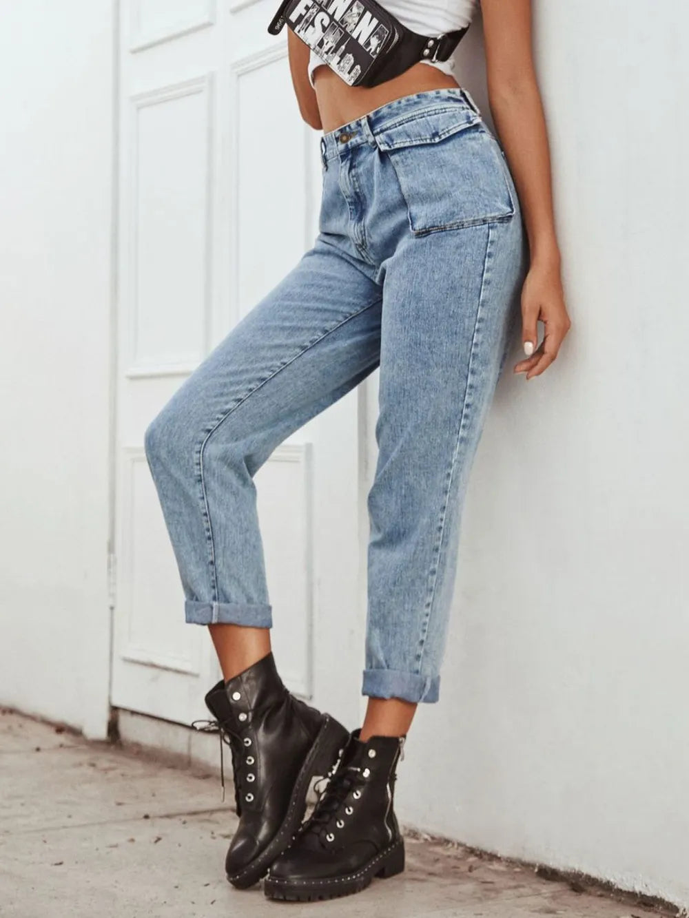 High Waist Straight Leg Jeans - Korvel