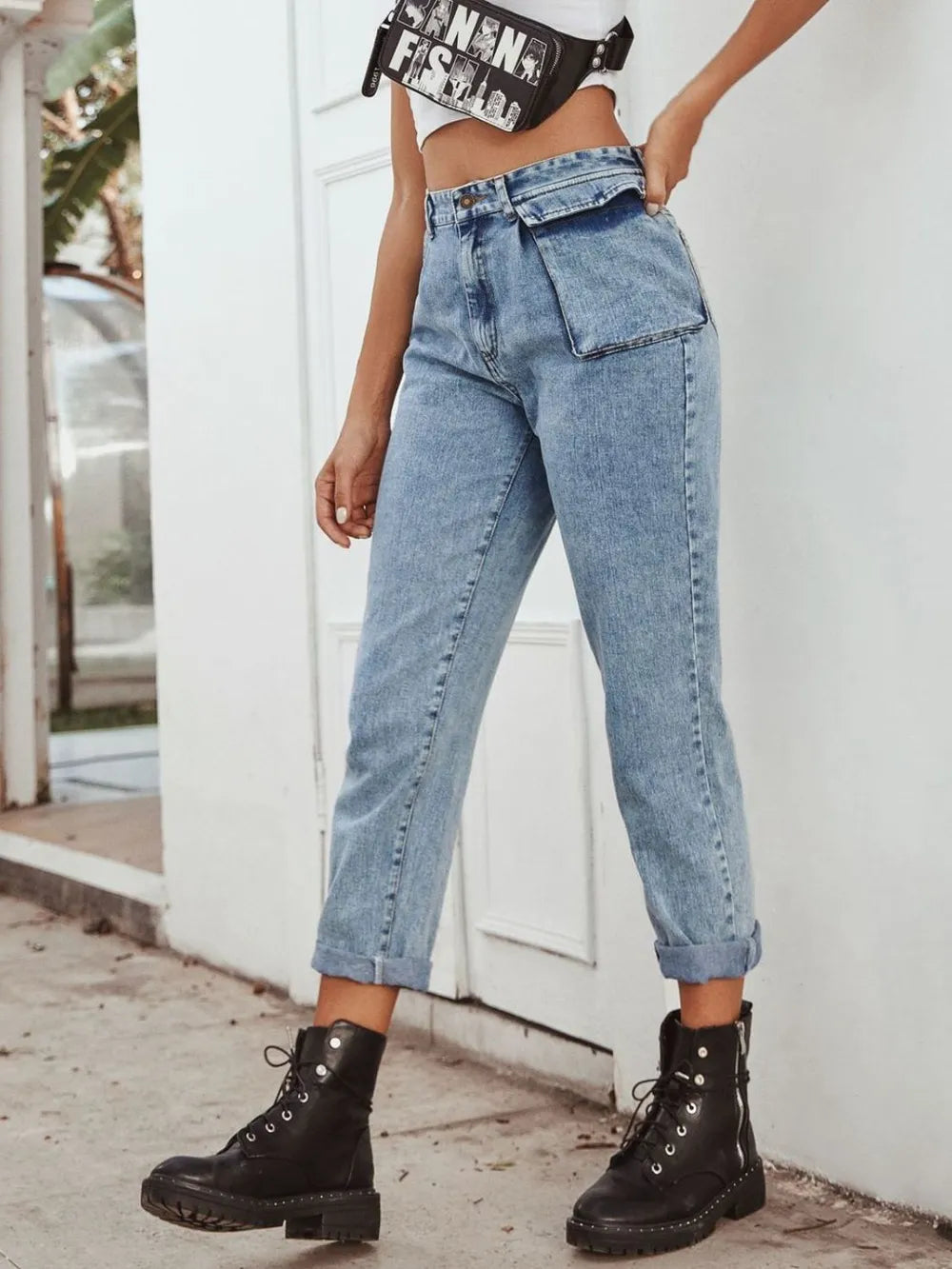 High Waist Straight Leg Jeans - Korvel