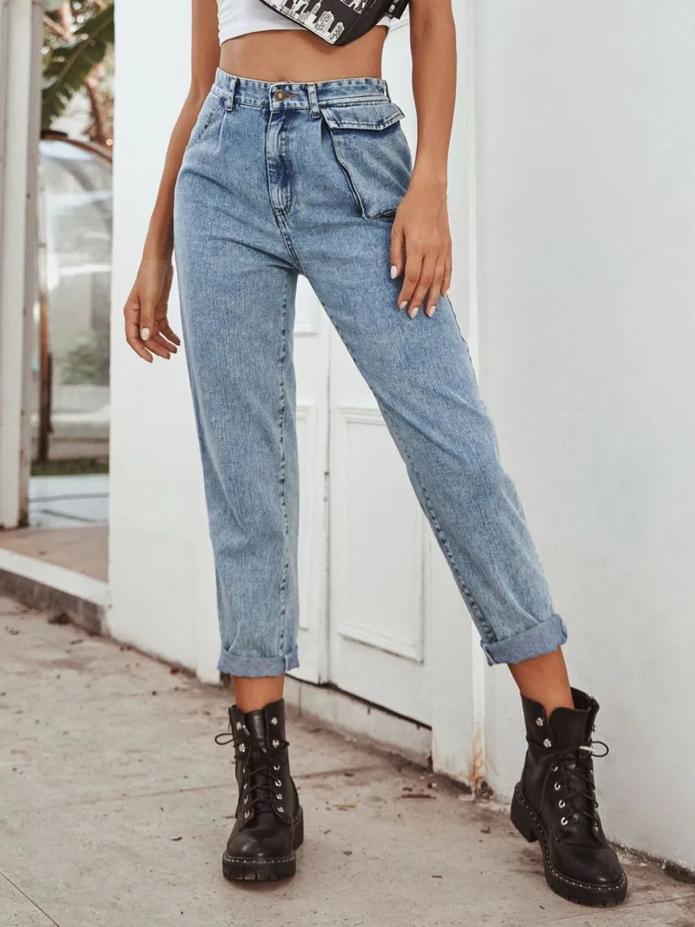 High Waist Straight Leg Jeans - Korvel
