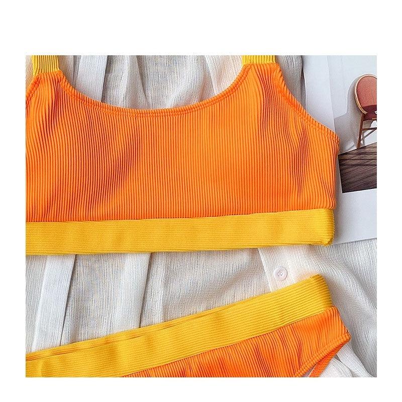 Ensemble de bikini deux pièces taille haute pour femmes