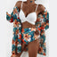 Chic High-Waist Floral Bikini Set - 3-Piece Summer Swimwear for Women - Korvel