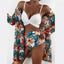 Chic High-Waist Floral Bikini Set - 3-Piece Summer Swimwear for Women - Korvel