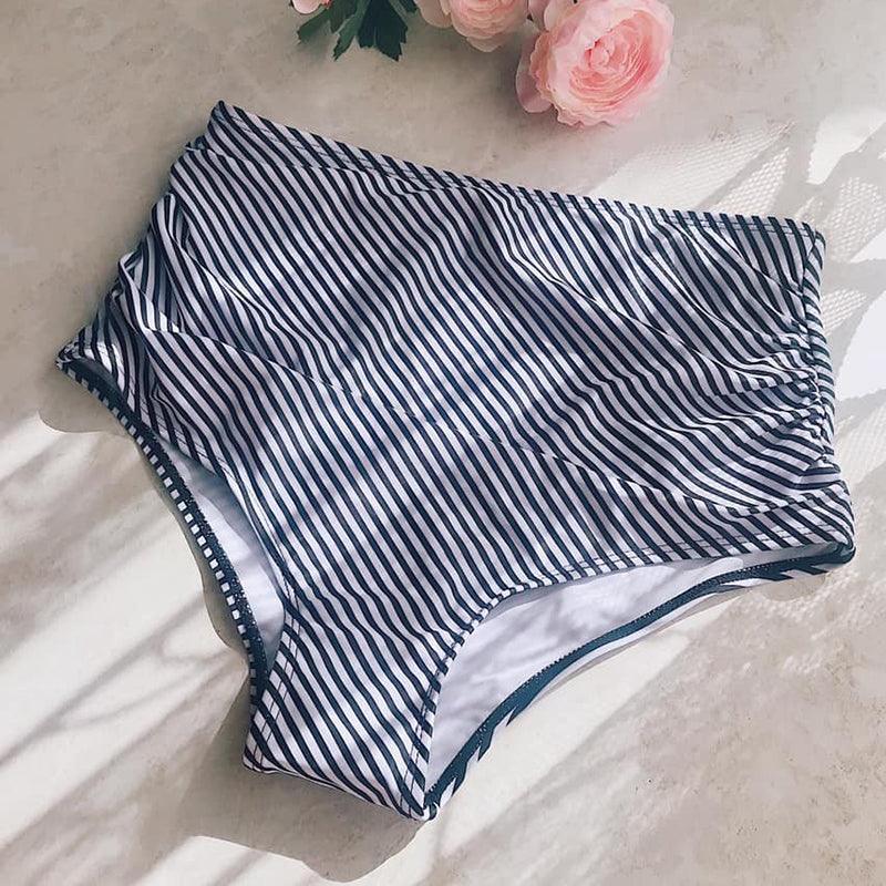 High Waist Leaf Print Bikini Set for Women