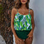 High Waist Leaf Print Bikini Set for Women