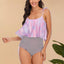 High Waist Leaf Print Bikini Set for Women